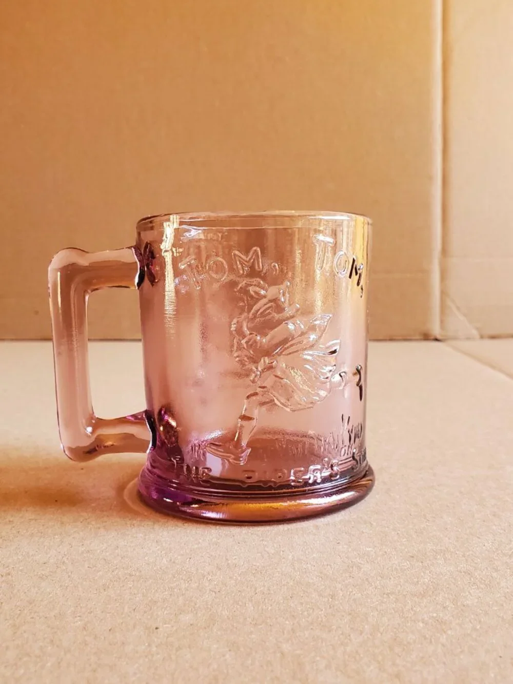 Vintage Mug Humpty Dumpty & Tom Tom the Pipers Son Indiana Glass Nursery Rhyme
